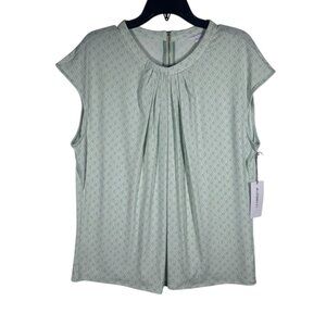 Liz‎ Claiborne Blouse Women's Size 2XL Mint Green Textured Sleeveless New